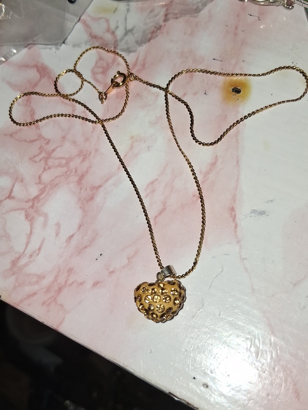 Gold Heart Pendant Necklace - Women Jewelry18 K Gp